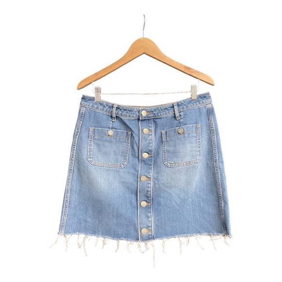 LOFT Jean Button
Up with front pockets Skirt 12 - Picture 1 of 9